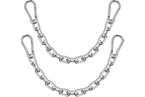 WAREMAID 2 Sacco da Boxe Catene e 4 Moschettoni, Acciaio Inossidabile Carichi Pesanti Kit Catena per Sedia Sospesa per Altalena, Sedia Amaca, Sacco Pesante Appeso, 450kg