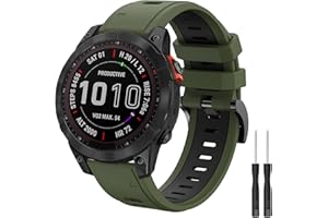 YASPARK Bracelet Fenix 5/Fenix 6 Pro/Fenix 5 Plus/Fenix 6/Fenix 7/Fenix 7 Solar/Forerunner 945/Forerunner 935/Instinct/Forerunner 745/Approche S60/S62, 22mm Bracelet de Sport Silicone