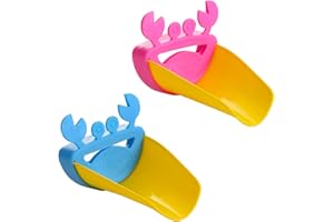HIUOUIH Estensore Rubinetto Bambini 2Pcs Granchio del Fumetto Lavandino per Bambino Estensori per Rubinetto del Silicone Aiuta Bambino Mano Lavaggio Mani Bagno Accessori, Azul + Rosa