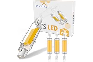 Puosike LED R7S 78mm Regulable, Bombillas R7S LED 10W, Bombilla LED R7S Sustituye Bombilla Halógena 80W, AC 220-240V, 800LM (3pcs, Natural White)