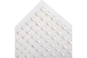 UNVOJL 660 Pieces Flat Back Pearl Mixed Size Self-Adhesive Back Pearl Sticker Sheets for Face Makeup Nail Art DIY Cell Phone Scrapbooking Embellishments (3mm/4mm/5mm/6mm)