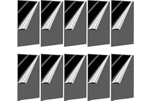 WOPPLXY 10 Pièces Noir Plaque Acrylique de 250 x 120 x 3mm, Plaque Plastique en Acrylic pour Peinture, Bricolage et Remplacement des Cadres en Verre