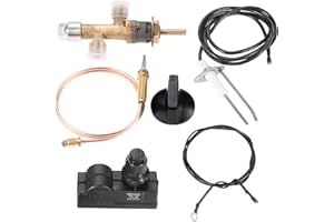 gohantee Gas Fire Pit Control Safety Valve Universal Gas Thermocouple Kit, Spark Generator Igniter 2 Outlet with Wire 60cm for Gas Grill, Fireplace BBQ