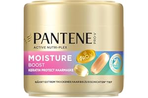 ‎PANTENE Pantene Pro-V Moisture Boost Keratin Protect Haarmaske 300ml Extrem Trockenes Haar. Nährt bis zu 8 Schichten Tief und Schließt Luftfeuchtigkeit Aus. Pro-V Formel und Active Nutri-Plex-Technologie