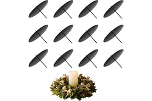 LongZYU 12 portacandele da 6 cm per corona dell'Avvento, colore nero, portacandele in metallo, per il fai da te, per l'Avvento, Natale, decorazione da tavolo