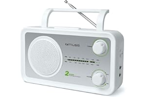 Muse M-06 SW - Radio (Portátil, Analógica, FM,MW, Plata, Blanco, Monótono, Giratorio)