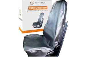 ‎PREISWERT & GUT Preiswert & Gut Autositzschoner Vordersitz universal, robuster Schonbezug aus Kunstleder für Werkstatt und Handwerker, wasserabweisend und ölbeständig