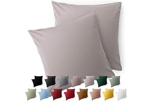 Blumtal Kissenbezug 80x80 mit Hotelverschluss - 2er Set Kissenbezüge, Moonlight Grey, Kopfkissenbezug aus weichem Mikrofaser - waschbare Kissenhülle, Oeko-TEX Zertifiziert - für Kissen 80x80 cm