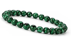 Unique Gems Bracelet Chakra pour enfants en Malachite 6mm en perles de pierre naturelle fait main – Bracelet à boules pour femmes, hommes et enfants – Fabriqué en Allemagne
