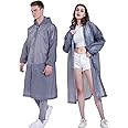 Waterproof Rain Ponchos for Adults-Reusable Emergency Raincoats with Hoodand Drawstring-LightweightPonchos for Women Men