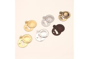 INFINITY DECOR Victorian Standard Key Hole Cover Open or Covered Escutcheons Lock Security Key Hole Cover with Screws in Various Finishes (Closed Key Hole Cover, Antique)