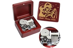 Sinzyo Howl's Moving Castle-Merry Go Round of Life Vintage Wooden Mechanical Music Box Christmas Birthday (Wooden Box with Red Theme)