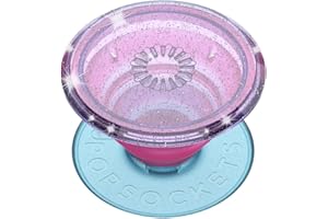 ‎POPSOCKETS PopSockets: PopGrip - Rozkładany uchwyt i podstawka do telefonów oraz tabletów z wymiennymi krążkami PopTops - Translucent Glitter Lavender