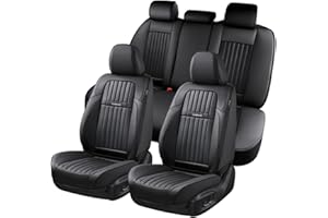 ‎COVERADO Coverado Vorne und Hinten Sitzbezüge für Autos, Nappaleder Autoschonbezüge Komplettset, 5 Sitze Autositz Protektor Universelle Passform für Meisten Autos