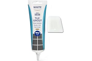 TOOLERA Grout Reviver Kit with 380 gr White Grout Paste & Spatula, Fast Drying Grout Repair, Waterproof Grout for Shower Bathroom Kitchen, Grout Cleaner (380 gr) (White)