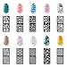 Mudder 144 Pieces Nail Vinyls Stencil Stickers Set, 24 Sheets 72 Different Designs Cute Easy Nail Art Nail Vinyls Nail Stencil Sheets