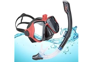 DiiDa Ensemble de tuba pour adultes et jeunes avec support Go Pro, masque anti-buée en verre trempé, embout buccal et tuba