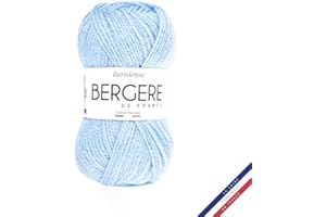 BERGERE DE FRANCE Bergère de France - BARISIENNE, gomitoli di lana per lavoro a maglia e all'uncinetto (50 g) - 100% acrilico - 4 mm - Filo tondo molto morbido - Blu (CLAPOTIS)