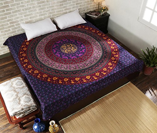 Indisch Mandala Wandteppich Hippie Bunt Wandbehang Baumwolle Tapisserie Floral Tapestry Von Rajrang - 4