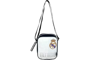 CYPBRANDS Real Madrid, Bandolera, Bolso, Cartera, Riñonera, Color Blanco, Producto Oficial