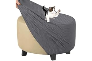 FAIRUO Cuadradas Funda Otomana Redondo Rectángulo Fundas de Reposapiés Sofá Protector de Puff Funda Protectora para Taburete Otomanas Muebles de Reposapiés con Parte Inferior Elástica (Color : @11, Size :