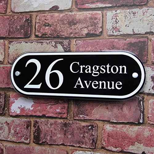 Personalised House Address Plaque Door Sign plate Modern ‘MADE TO ORDER’ Black and White Premium Quality