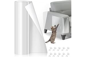 NHYDZSZ 20cmx5m Protezione Graffi Gatto Anti Graffio Protector Autoadesive Trasparente Protezioni per Mobili Protezione per Divano per Gatti con Viti per Divano Sedie Porta Pareti e Mobili