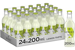 Kinley Lemon Taste, Bevanda al Limone con note di Lime, Adatta alla Mixology, Per Drink Rinfrescanti e dal Sapore Inconfondibile, Bevanda Analcolica - 24 Bottiglie in Vetro da 200 ml