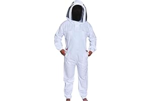 URBANSBEE combinaison apiculteur en coton - Anti piqûre abeille Beekeeper suit Vêtements D'apiculture Équipement de Protection pour les Homme Femme apiculteurs professionnels