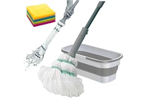 SWISSPACK ** EASTER SPECIAL PRICE** Twist Mop +10L Collapsible Bucket! - No More Strains with a Non Stratch Scourer Pad At End - All Floors Easily Cleaned Wood Laminate and Tiled. - Washable Mop Head