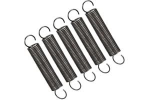 TOP-VIGOR 5Pcs Extension Compressed Spring, 1mm Wire Dia, 10mm OD, 60mm Free Length Durable Steel Compression Springs, Small Dual Hook Extended Tension Springs