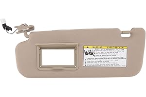 OREB Parasol del Lado Izquierdo del Conductor Y del Lado Derecho del Pasajero, Parasol Interior del Coche con Espejo de Maquillaje de Repuesto para Hyundai Sonata 2006-2008, Beige, 852013K010QD(Izquierda)
