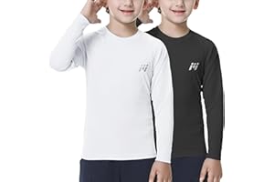 MEETWEE Kinder Jungen UV Shirt Langarm/Kurzarm Schwimmshirt Badeshirt Lang UPF50+ Top Rashguard Rash Vest Schnelltrocknend