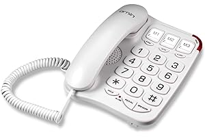 Ornin S016 Big Button Corded Telephone with Speaker, Hearing Aid Compatible for Seniors (White)