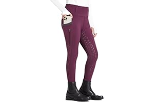 FitsT4 Sports Culotte d'équitation pour Enfants Leggings d'équitation pour Filles Fond intégral en Silicone Pantalon d'équitation Taille Haute avec 2 Poches latérales