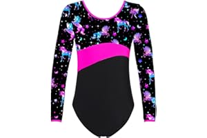Alvivi Kinder Mädchen Turnanzug Gymnastikanzug Ballettanzug Langarm Ballett Trikot Leotard Fitness Sport Training Wettkampf Tanzbody