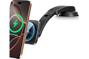 ESR HaloLock bezprzewodowa ładowarka na deskę rozdzielczą, kompatybilna z MagSafe, uchwyt do iPhone'a serii 14/13/12 bez magnetycznych obudów lub obudów, szybkie ładowanie, czarna