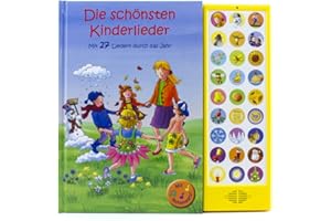 27-Button Soundbuch - Die schönsten Kinderlieder zum Mitsingen - Mit 27 Liedern durch das Jahr Hardcover-Buch mit Noten - Liederbuch: mit 27 bekannten Kinderliedern