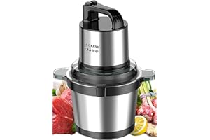 SOKANY Picadora Eléctrica Picadora de Carne y Verduras Eléctrica Trituradora de Alimentos de Acero Inoxidable, Picadora Batidora Eléctrica de Cocina 4 Cuchillas y 2 Velocidades (SK-7028, 800W, 4L)