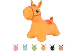 Hoppimals Tootiny Bouncy Animal, Bouncy Horse, Bouncy Toy from 1 Years, Perfect for Gymnastics & Skill for Children, Packed in Gift Box, Includes Pump - Baby Bouncy Orange