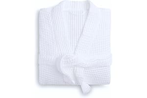A & B TRADERS Lightweight Cotton Summer Unisex Waffle Spa Bathrobe One Size