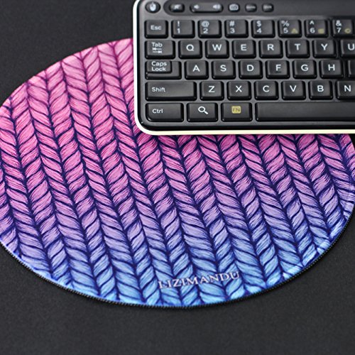 Gaming Mauspad(250 x 250 x 3 mm) ,Lizimandu Silent Designer Runde Round Mousemat /Standard Size mit Anti-Rutsch-Leder-Runde Double Sided Durchmesser 25 cm für alle gängigen Mouse-Typen(Steigungsseil/Gradient Rope) - 6