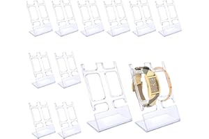 WideSmart 12 Pcs Watch Display Stand,Transparent Watch Stand Plastic Watch Display Stand Holder 2 Slots Watch Display Stand Clear Watch Display Stand Acrylic Watch Display for Home Store Usage
