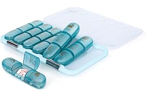 Pillettbox 7 dagar, 3 fack, bärbar tablettlåda med stora separata fack för medicin, morgon lunch, kvällar, bärbar för vitaminer, fiskolja, tät och fuktsäker, transparent