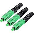 sourcing map SC/APC Fiber Optic Quick Connector, Single Mode Embedded SC Fiber Optic Fast Connectors Adapter for CATV Network, Pack of 3