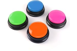 OFVENS Voice Recording Button, Dog Buttons for Communication Pet Training Buzzer, 30 Second Record & Playback, Funny Gift for Study Office Home (4 Packs)