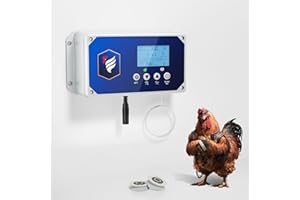 Krovtoy Porte poulailler Automatique 4 Modes de contrôle Autonomie de 6 Mois et 3 Options d'alimentation Porte à Volets Compatible et Facile à Installer (Portes Non incluses)