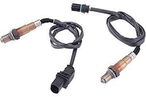 LSGGTIM 2 Stück Lambdasonde vor Katalysator und Nach Kat für N43 E81 E87 E88 116i 118i E90 E91 E92 316i 318i M43 Sauerstoffsensor Lamdasonde Regelsonde 0258010421, 0281004029, 0258010422, 5 Draht 600mm/700mm