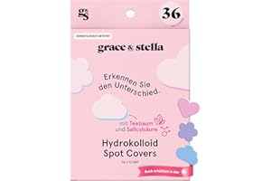 ‎GRACE & STELLA grace & stella Pickel Patch, Spotabdeckung, Hydrocolloid-Patches für Gesicht, Dermatologe Getestete & Vegane Spot Cover, Verschiedene Formen, 36 Stück