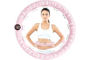 Jirmerp Aro de Hula Hoop para Adultos, aro Inteligente de Fitness con Contador Ajustable para Adelgazar y masajear